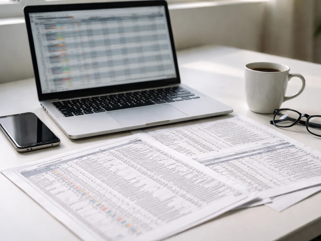Desk with smartphone and printed horse racing results, symbolizing verified sources used for a net-worth estimate.